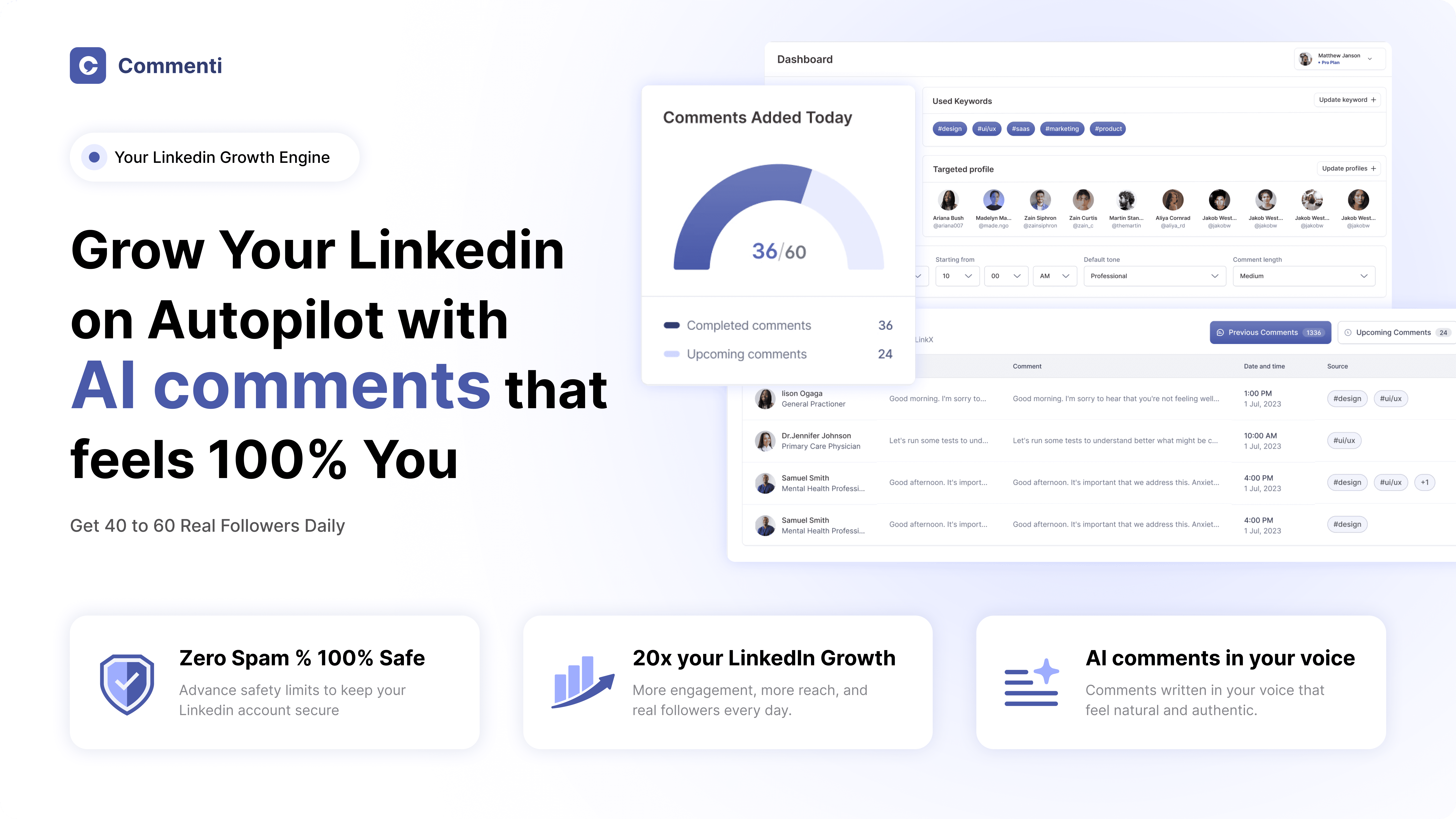 Commenti – LinkedIn Comment Automation Tool screenshot