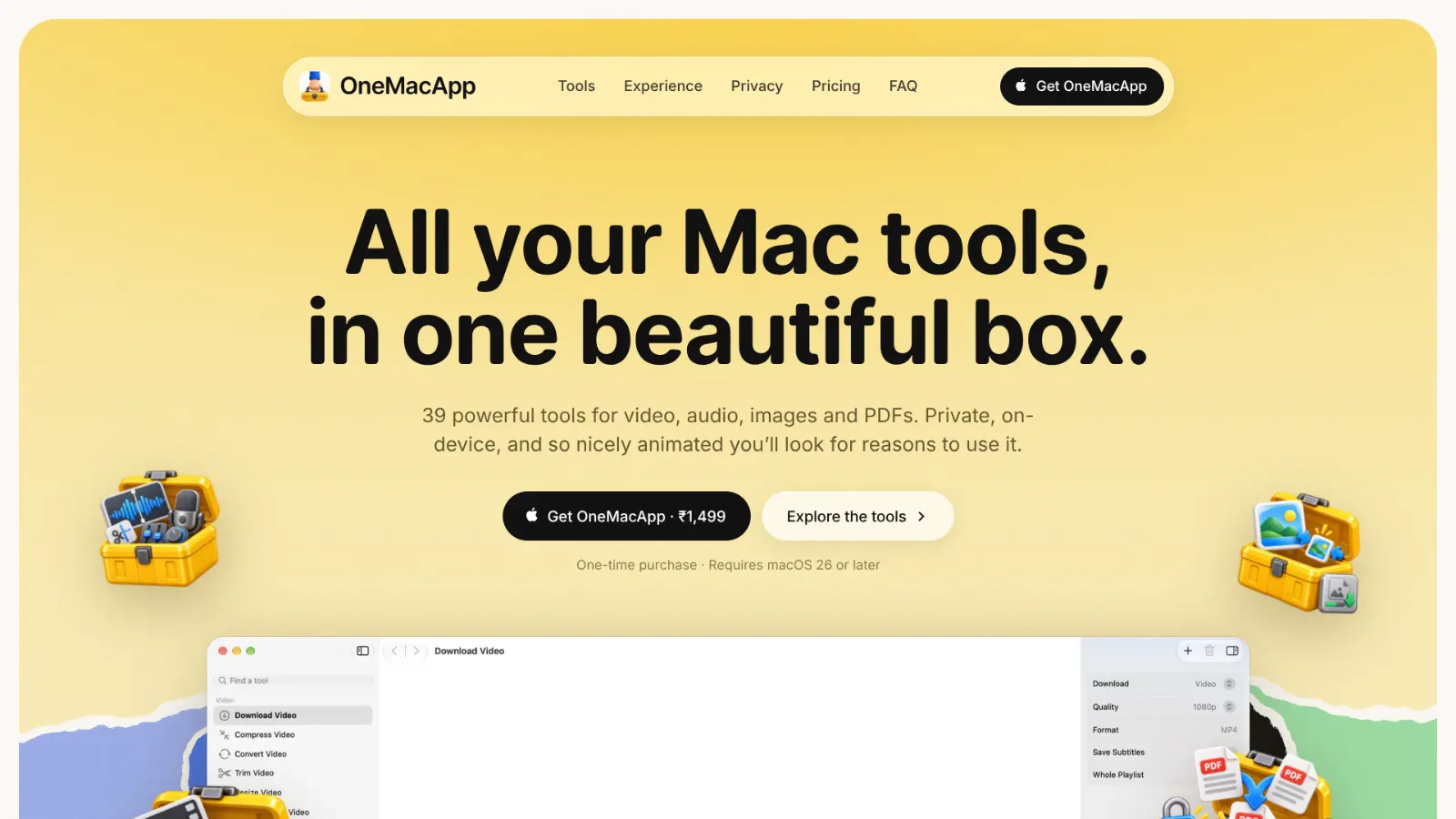 OneMacApp — All your Mac tools, in one beautiful box. screenshot