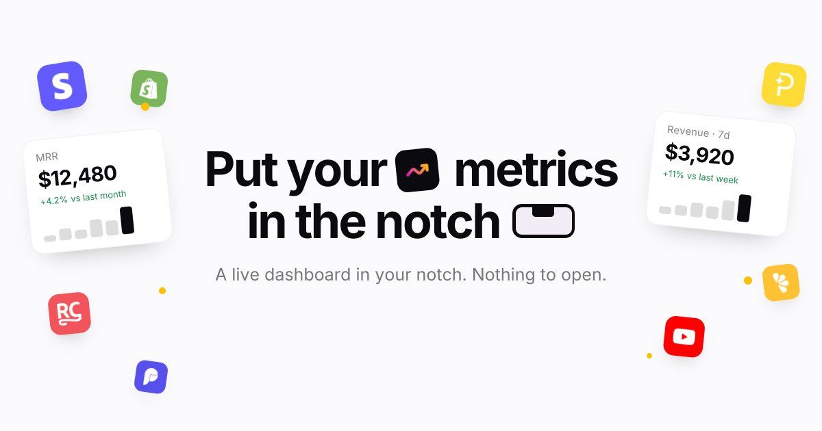 Notch Metrics: put your metrics in the notch screenshot