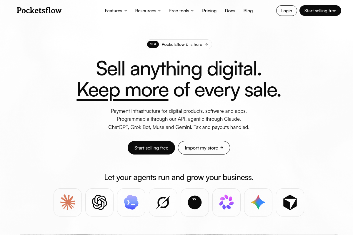 Pocketsflow: Sell Digital Products, Courses and Memberships screenshot